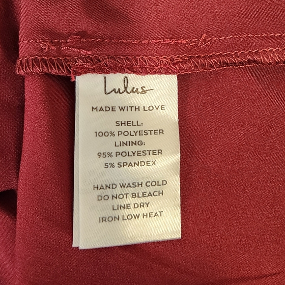 NWT Lulu's Sweetheart Style Burgundy Polka Dot Bustier Tiered Midi Dress Size L - Picture 10 of 16